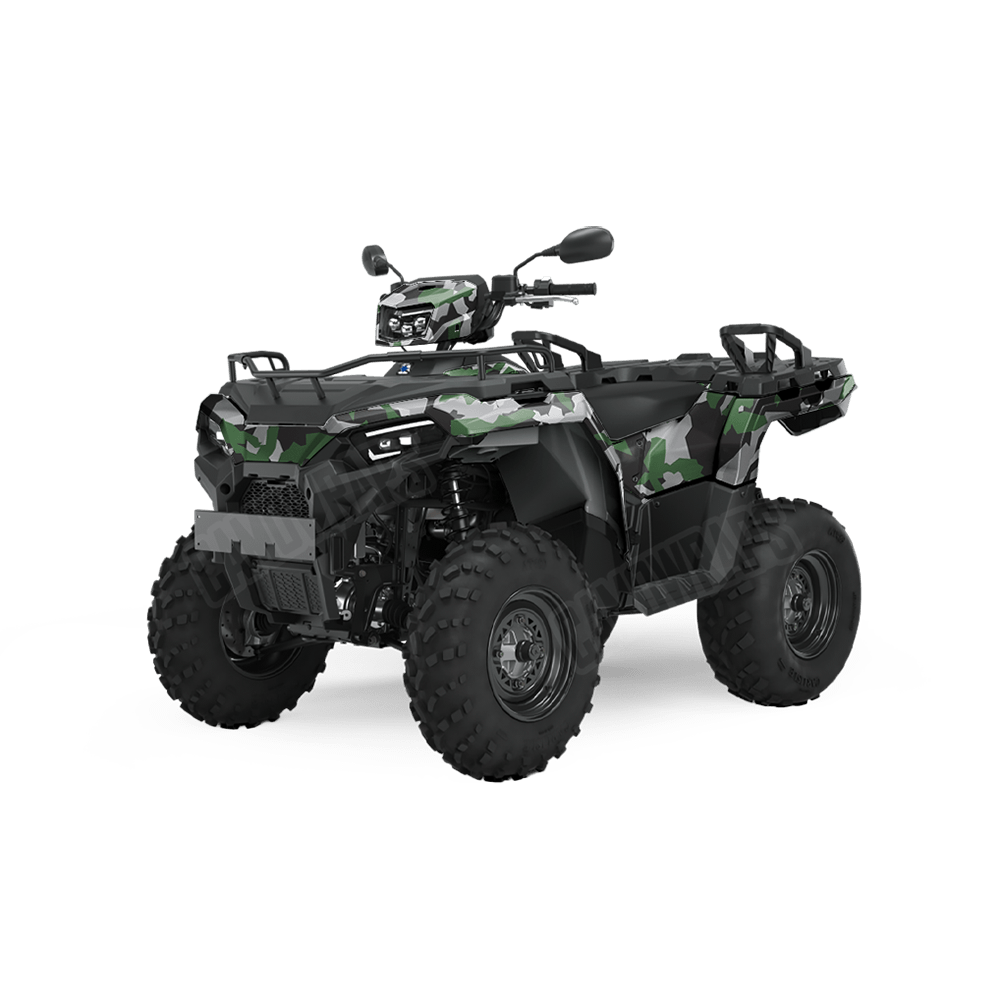 Erratic Green Tiger Camo ATV Vinyl Wrap