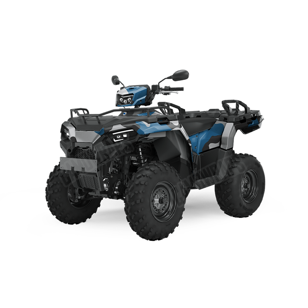 Jumbo Cumulus Blue Tiger Camo ATV Vinyl Wrap
