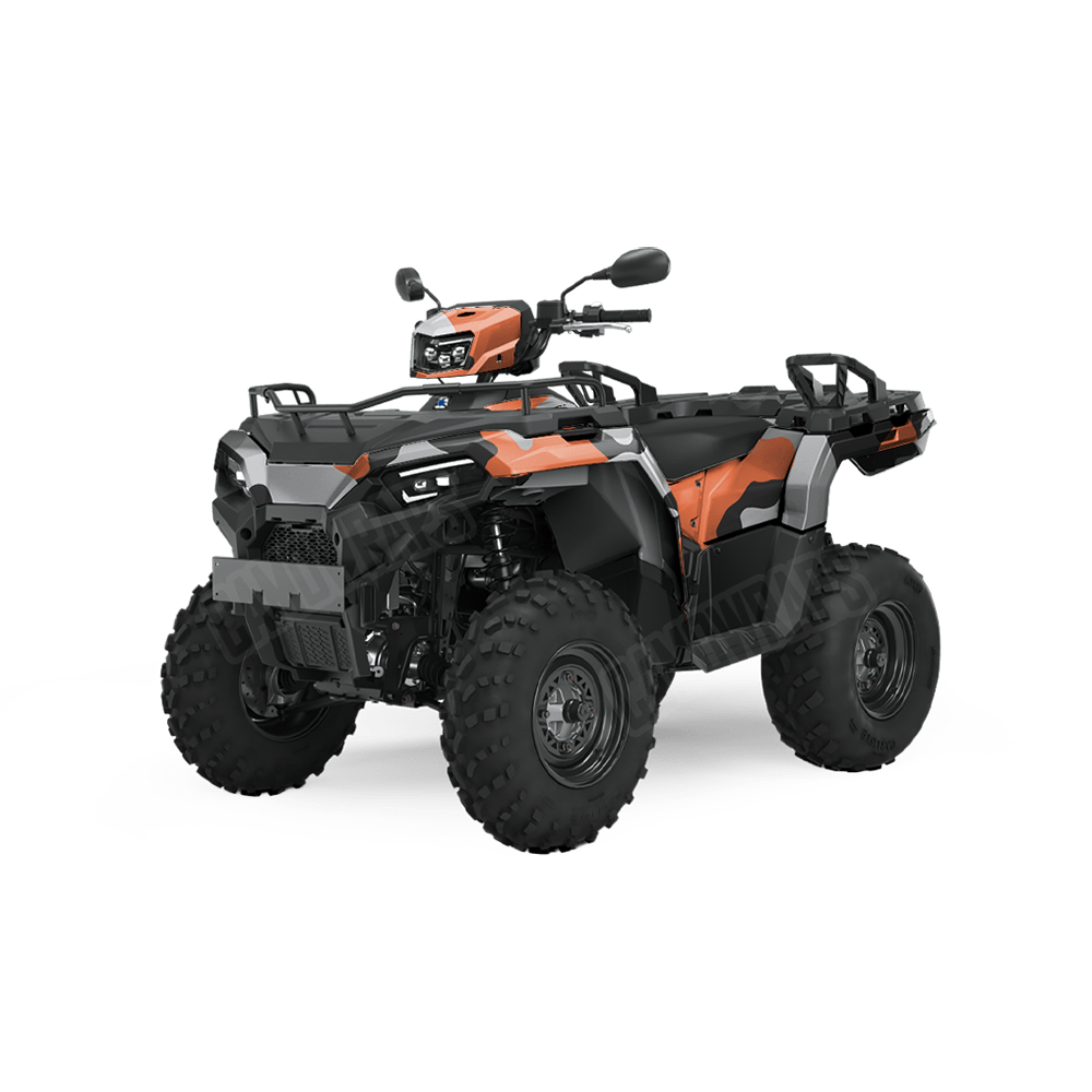 Jumbo Cumulus Orange Tiger Camo ATV Vinyl Wrap