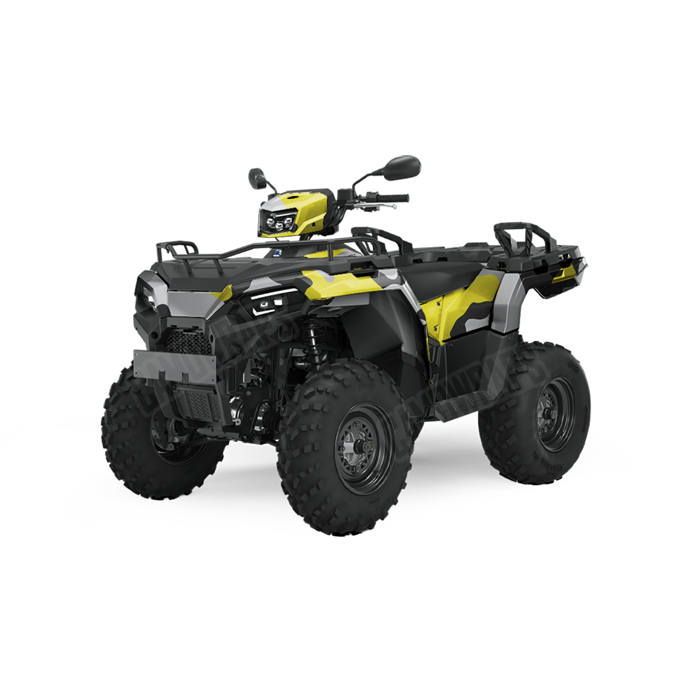 Jumbo Cumulus Yellow Tiger Camo ATV Vinyl Wrap