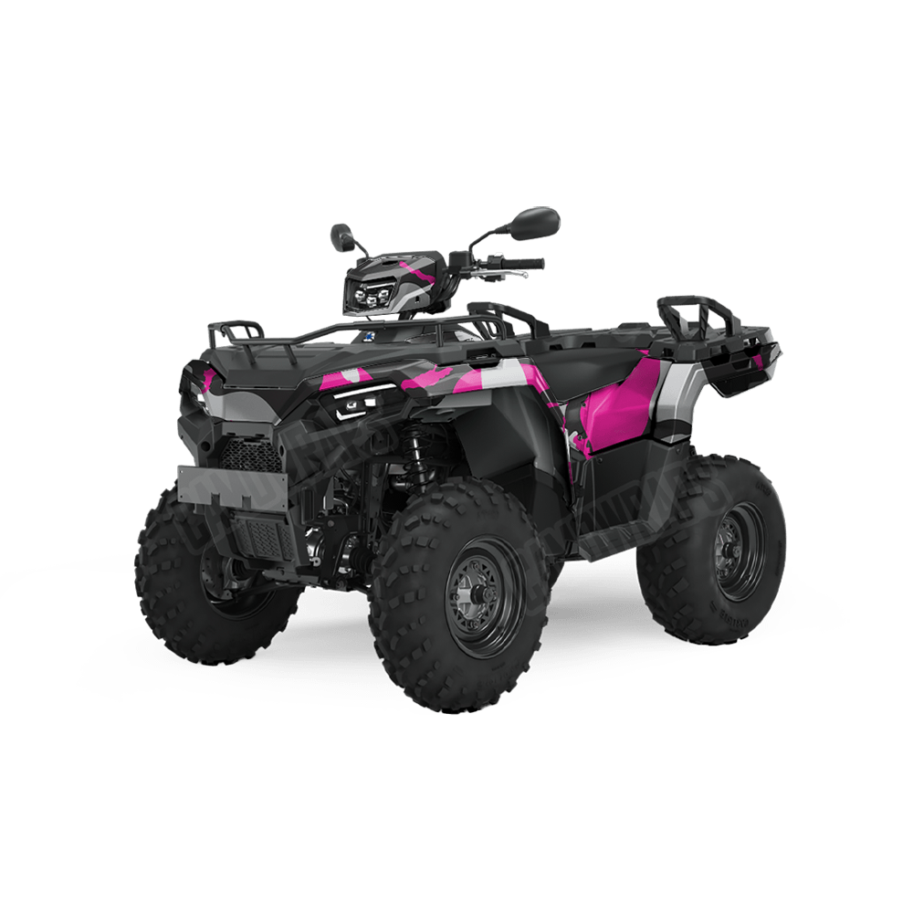 Jumbo Ragged Magenta Tiger Camo ATV Vinyl Wrap