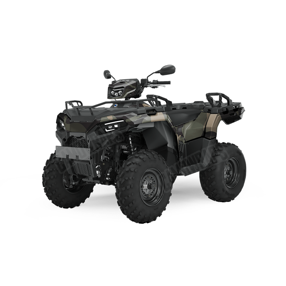 Jumbo Ragged Militant Green Camo ATV Vinyl Wrap