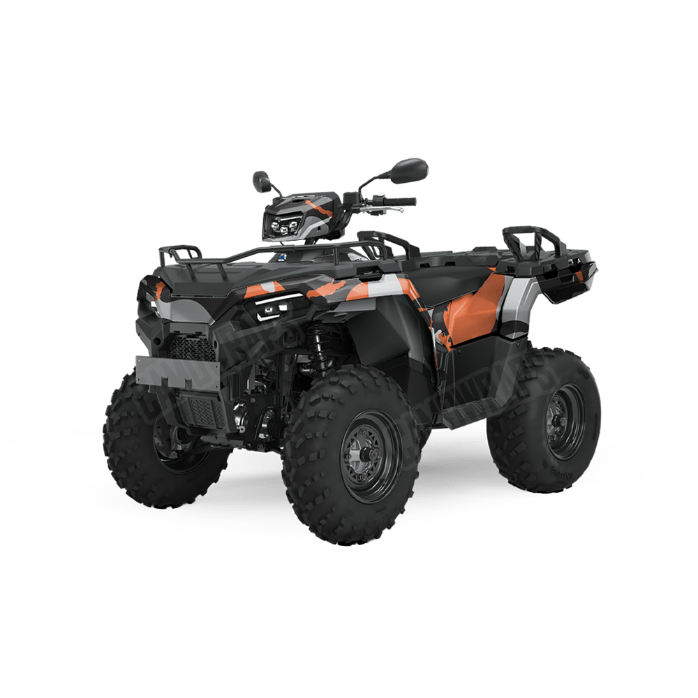 Jumbo Ragged Orange Tiger Camo ATV Vinyl Wrap