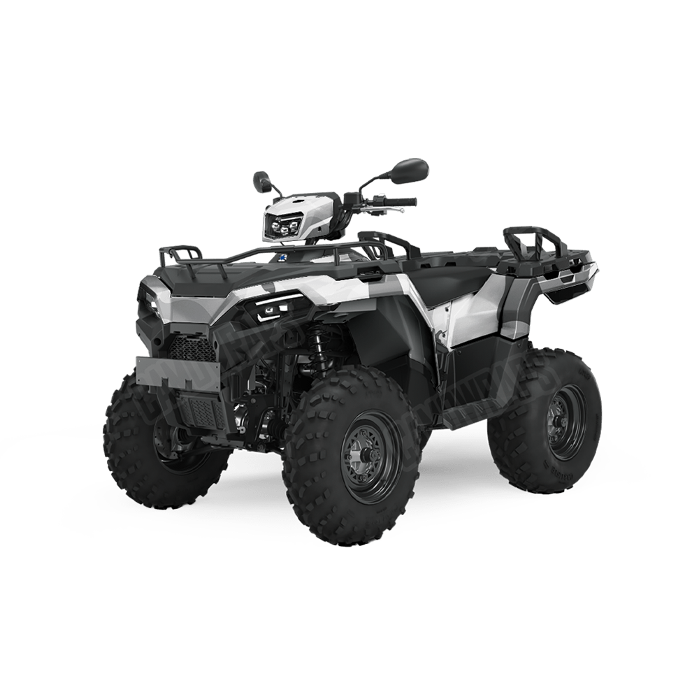 Jumbo Ragged Snow Camo ATV Vinyl Wrap