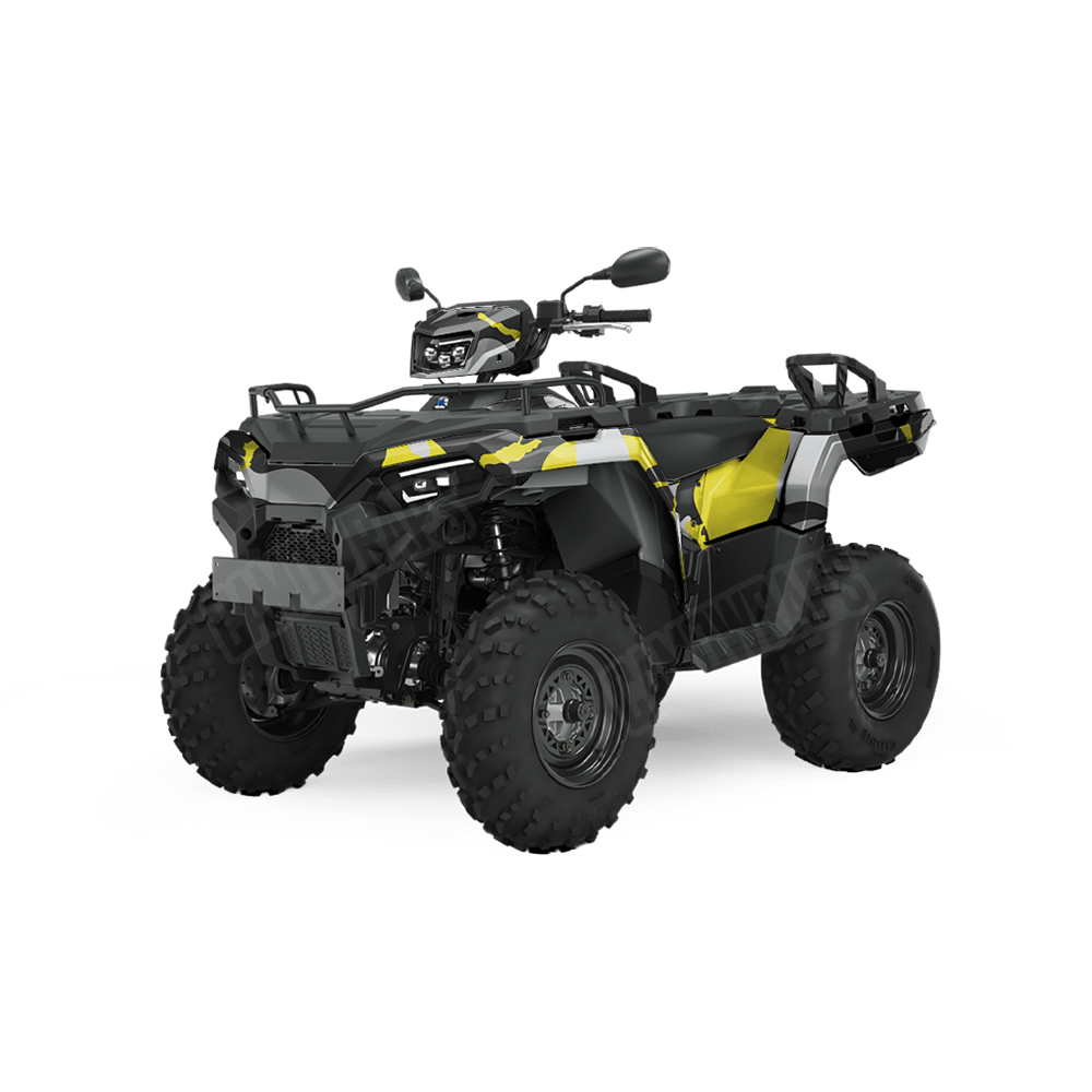 Jumbo Ragged Yellow Tiger Camo ATV Vinyl Wrap