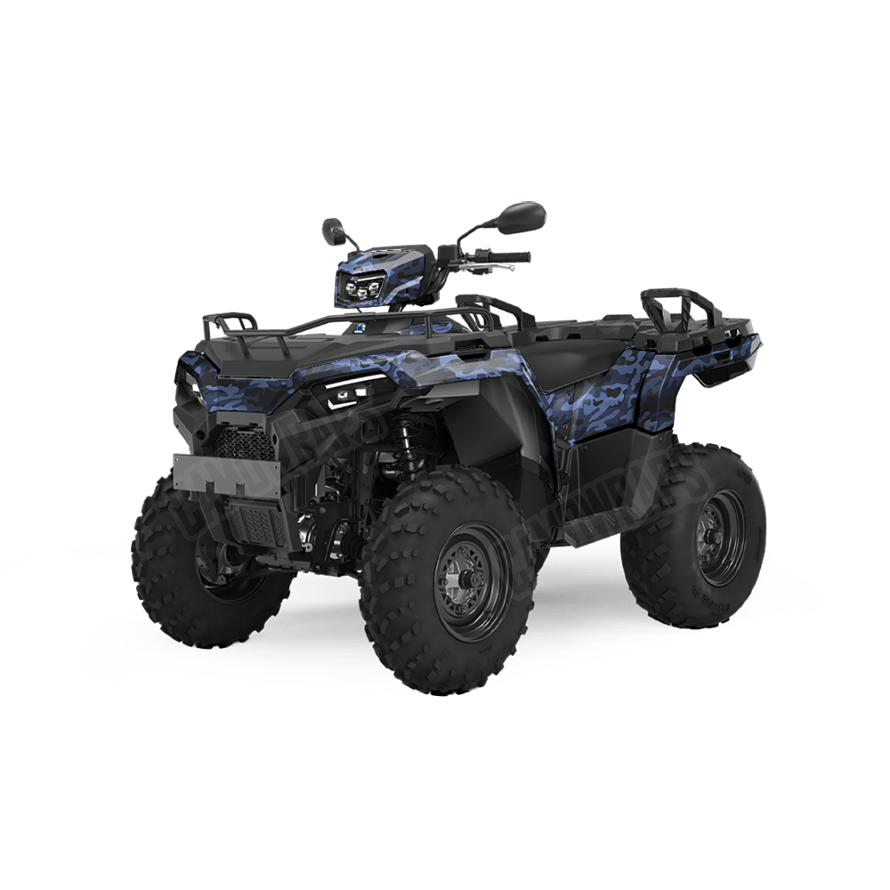 Large Classic Blue Midnight Camo ATV Vinyl Wrap