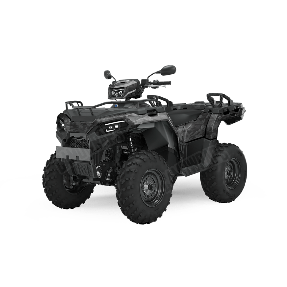 Large Classic Elite Black Camo ATV Vinyl Wrap