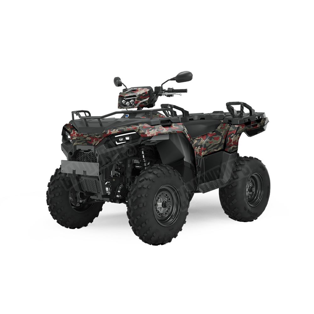 Large Classic Militant Red Camo ATV Vinyl Wrap