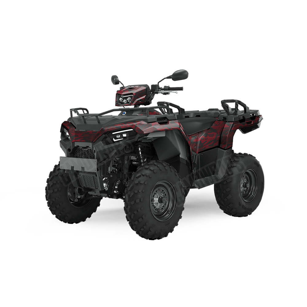 Large Classic Vampire Red Camo ATV Vinyl Wrap