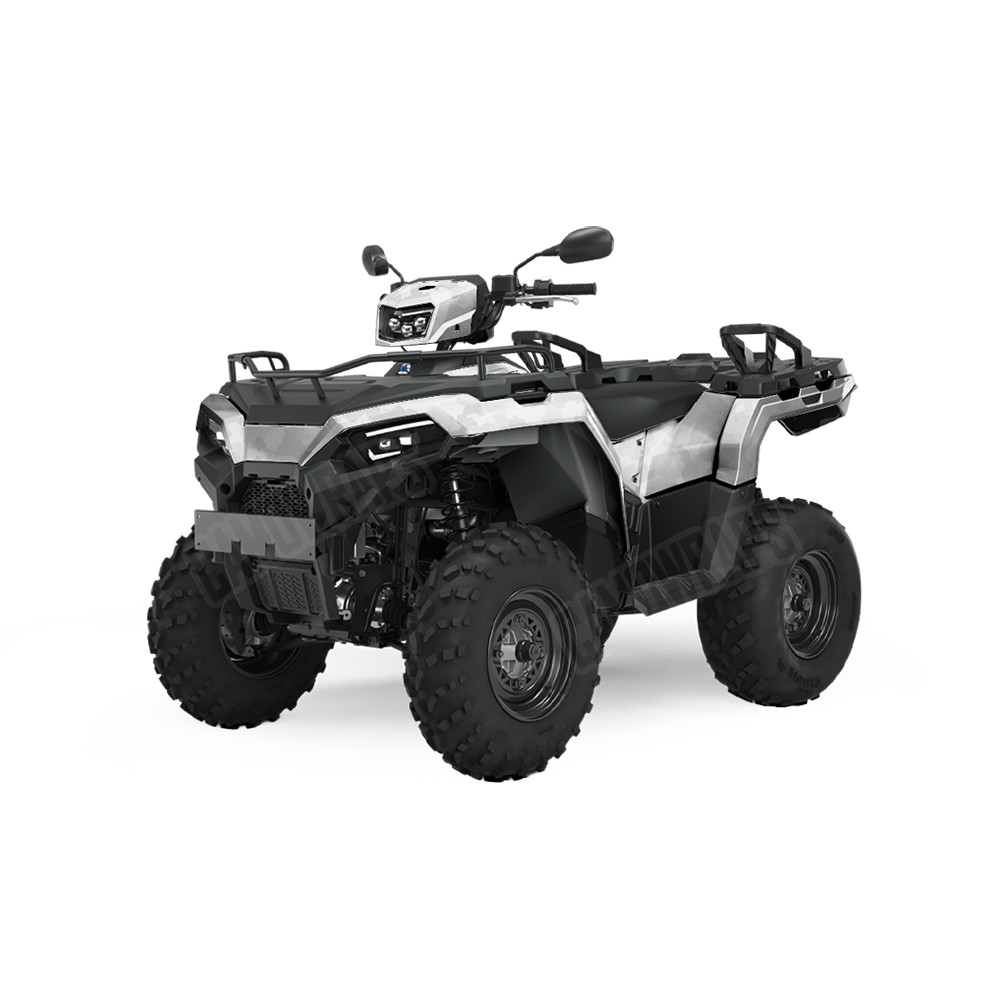 Large Cumulus Elite White Camo ATV Vinyl Wrap