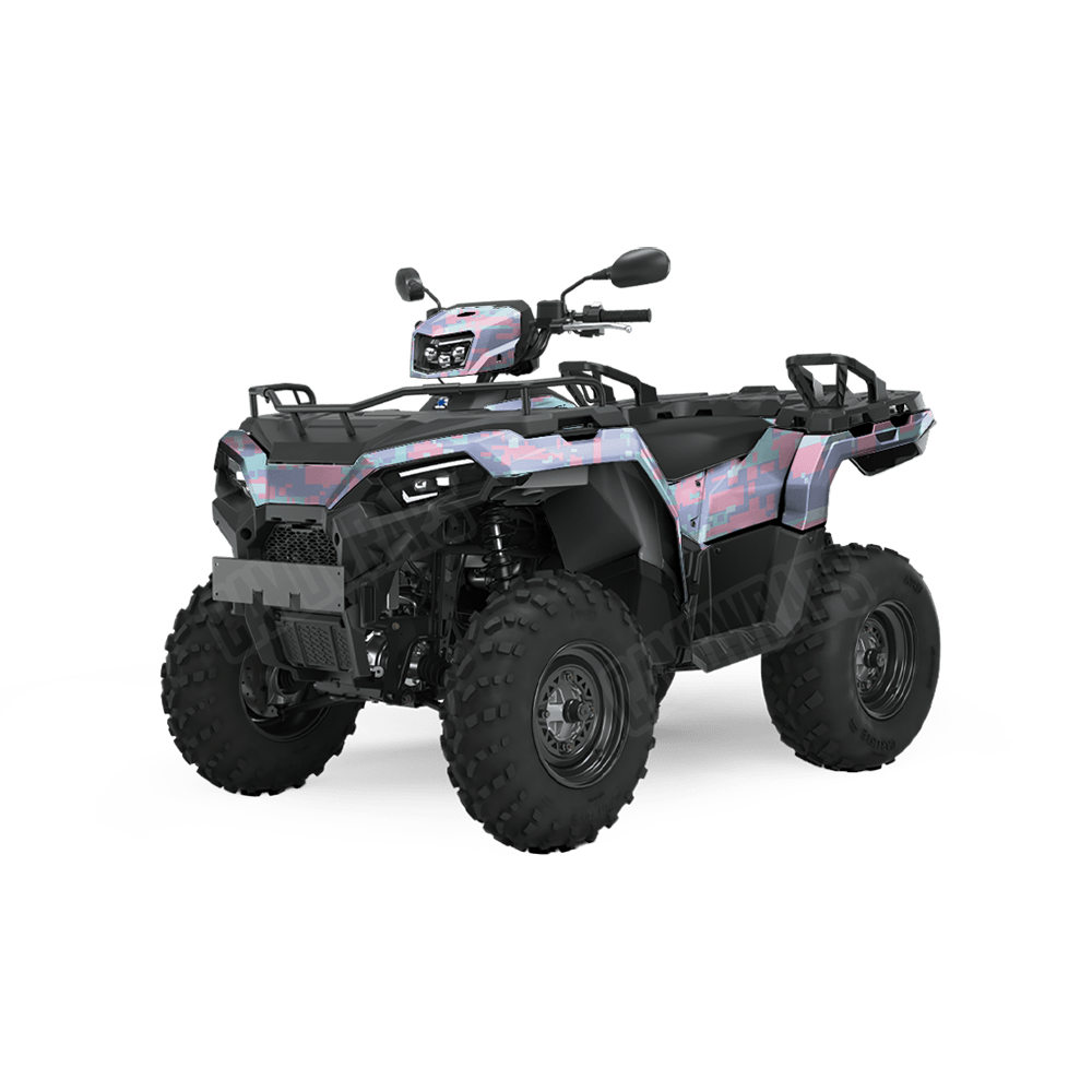Large Digital Cotton Candy Camo ATV Vinyl Wrap