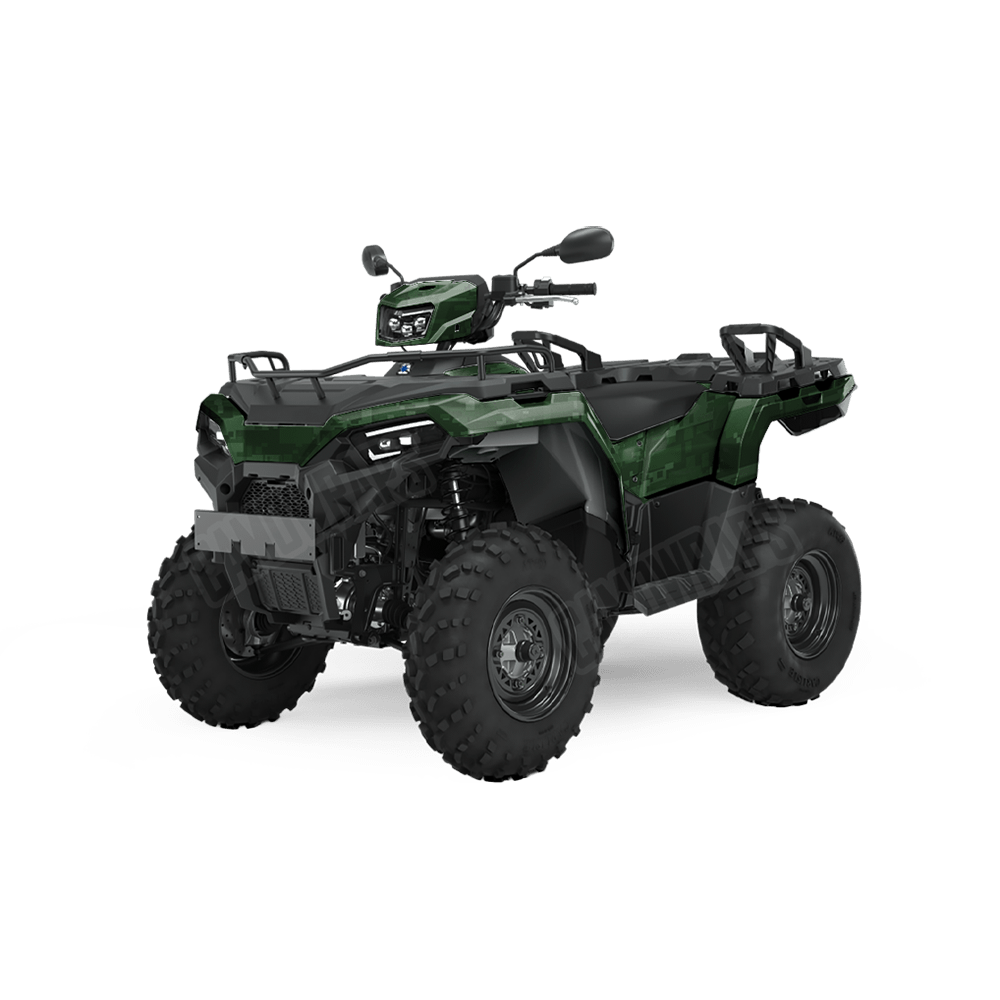 Large Digital Elite Green Camo ATV Vinyl Wrap
