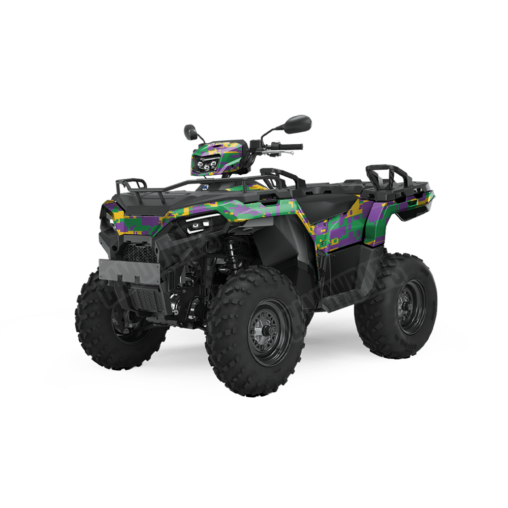 Large Digital Mardi Gras Camo ATV Vinyl Wrap