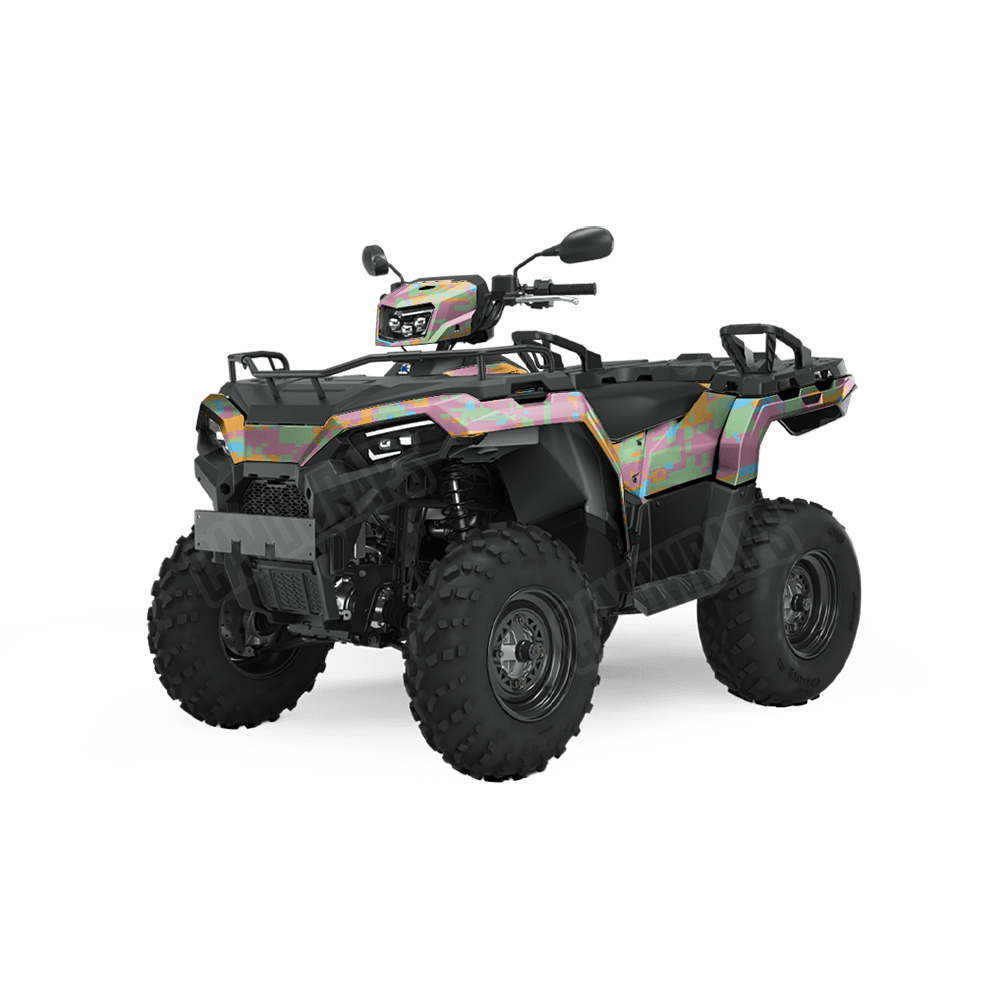 Large Digital Sherbert Camo ATV Vinyl Wrap