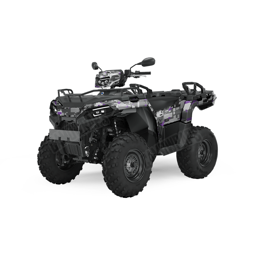 Large Digital Urban Purple Camo ATV Vinyl Wrap
