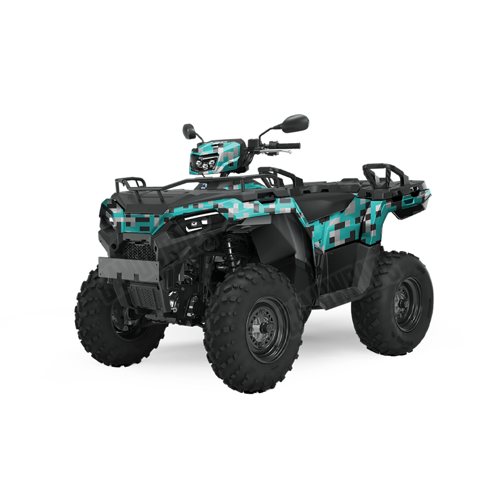Pixel Tiffany Blue Tiger ATV Wraps