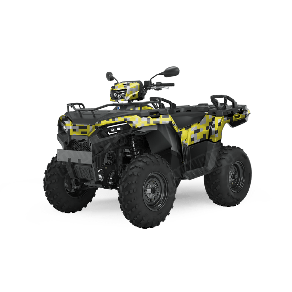 Pixel Yellow Tiger ATV Wraps