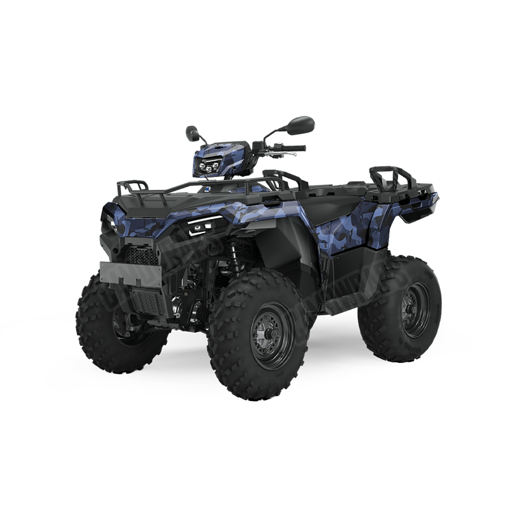 Large Ragged Blue Midnight Camo ATV Vinyl Wrap