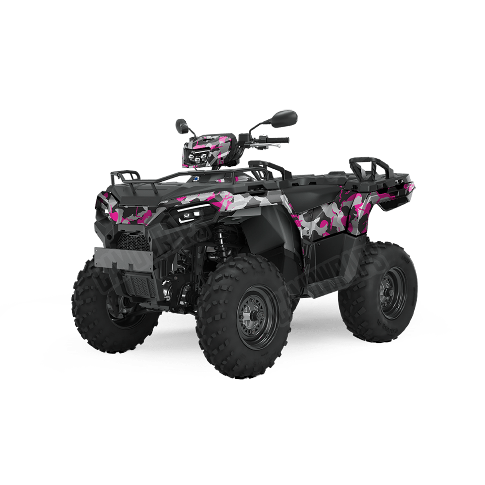 Large Ragged Magenta Tiger Camo ATV Vinyl Wrap