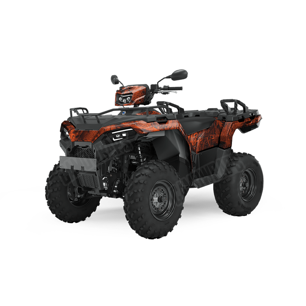 Nature Orange Forest Camo ATV Vinyl Wrap
