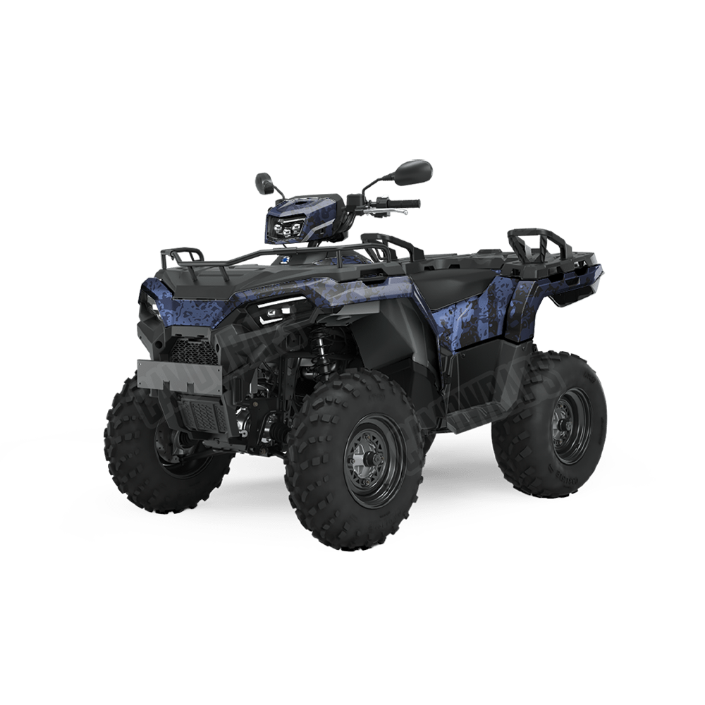 Pasted Blue Midnight Camo ATV Vinyl Wrap