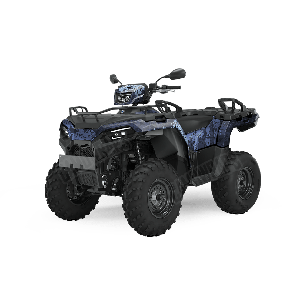 Pasted Blue Urban Night Camo ATV Vinyl Wrap