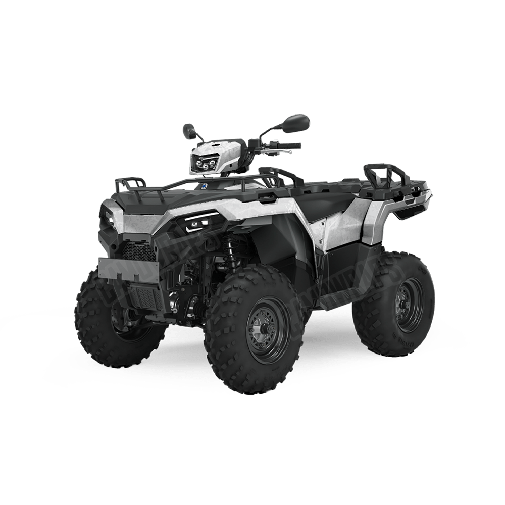 Pasted Elite White Camo ATV Vinyl Wrap