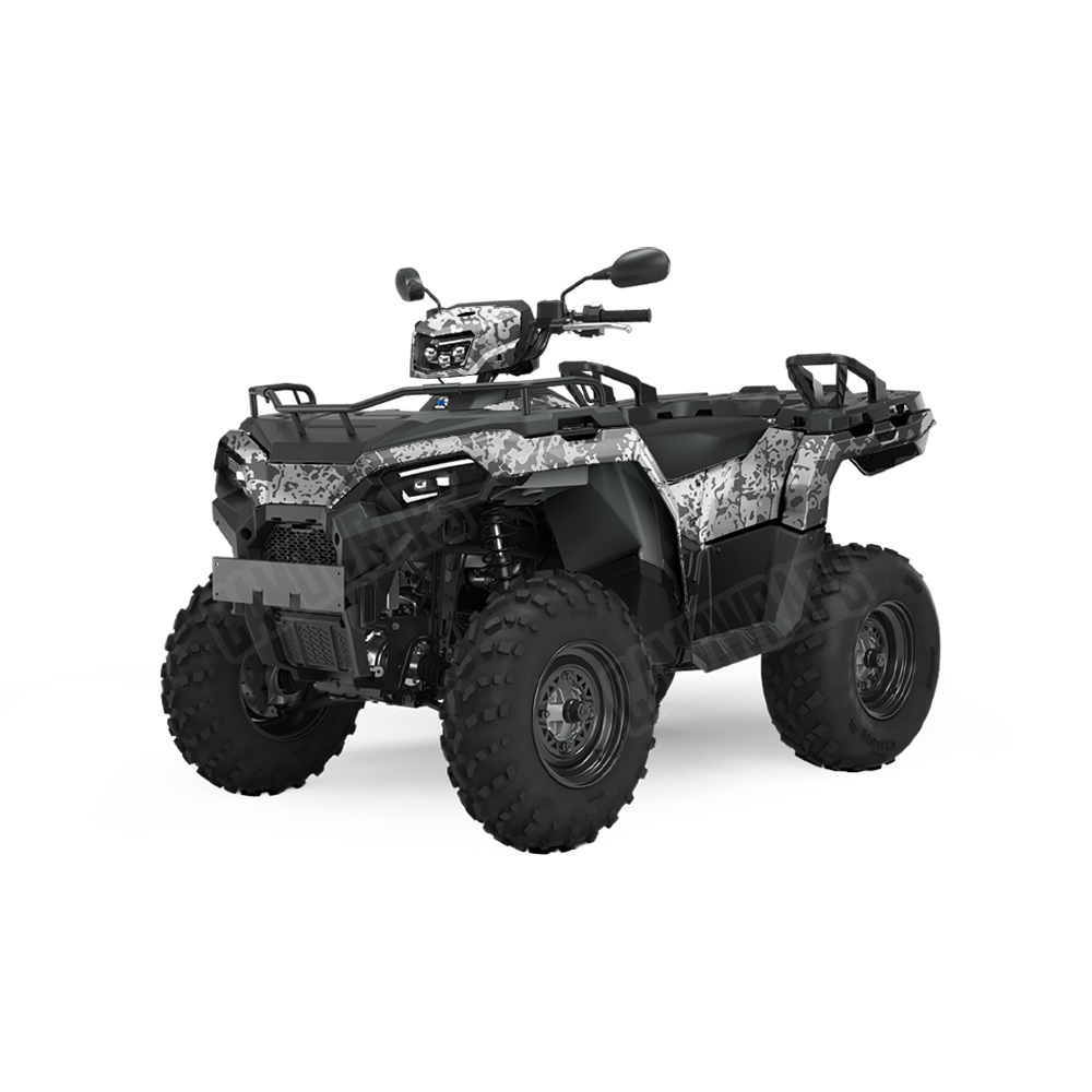 Pasted Snow Camo ATV Vinyl Wrap