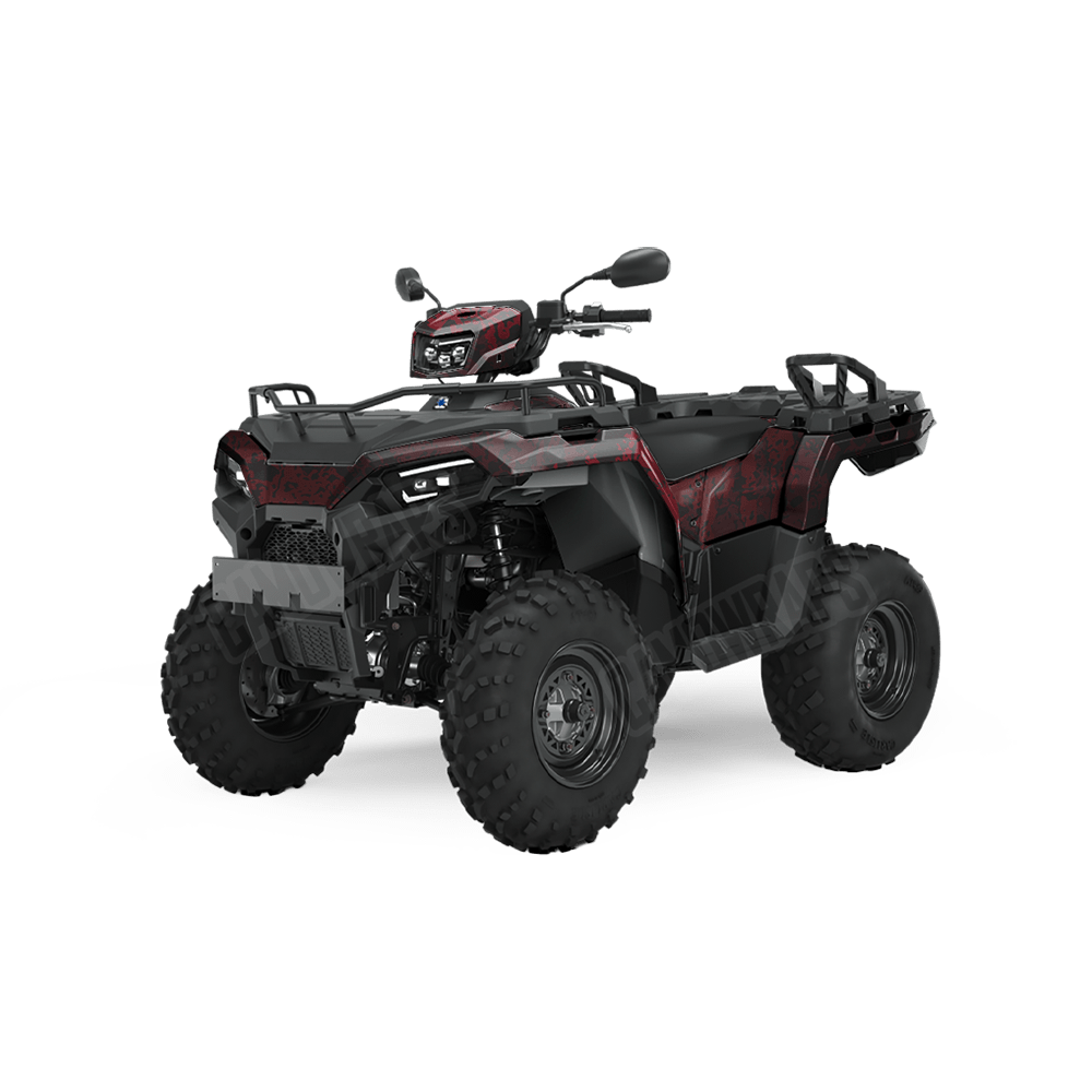Pasted Vampire Red Camo ATV Vinyl Wrap