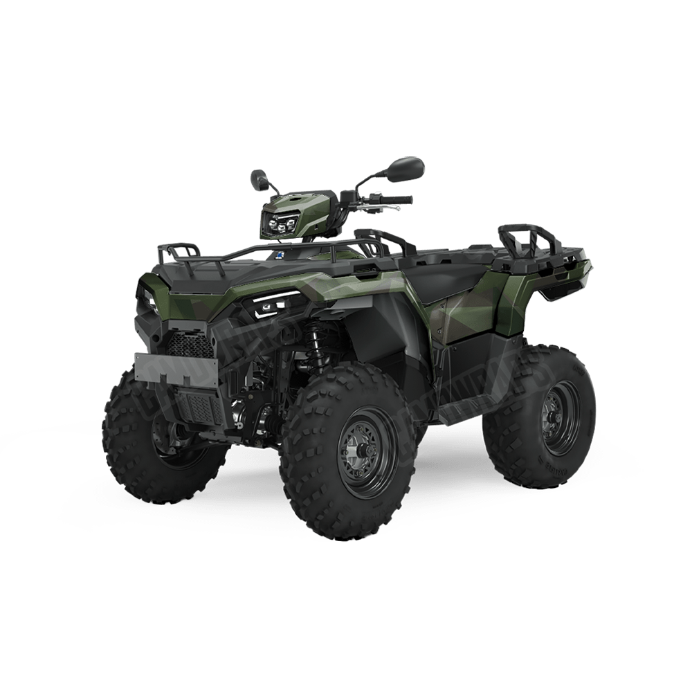 Shattered Army Dark Green Camo ATV Vinyl Wrap
