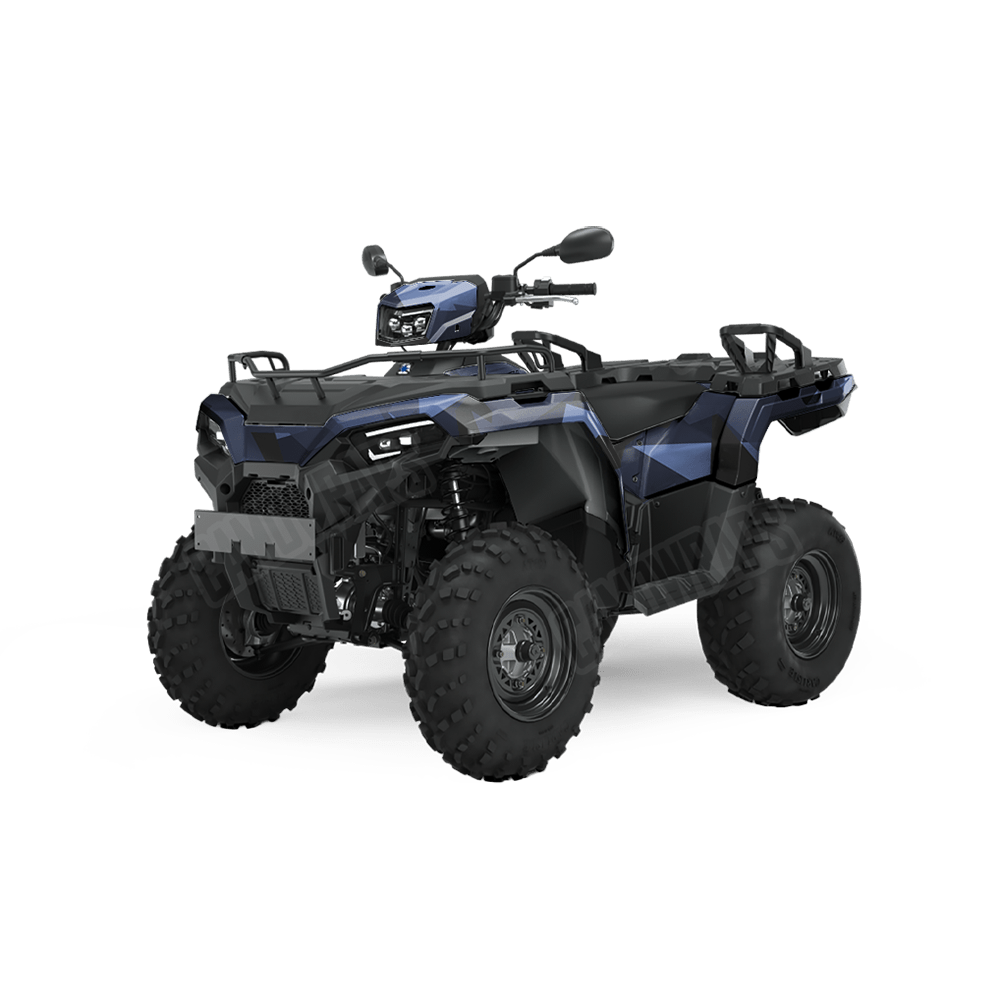 Shattered Blue Midnight Camo ATV Vinyl Wrap