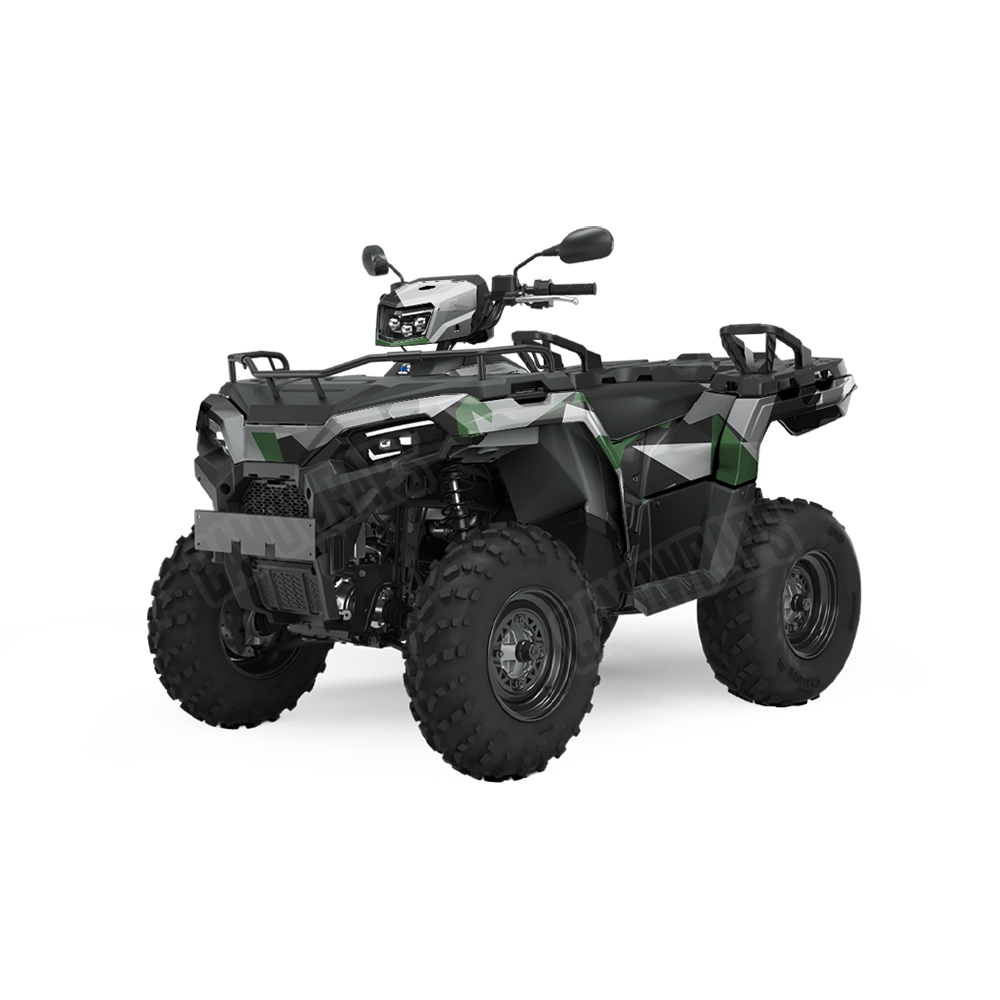 Shattered Green Tiger Camo ATV Vinyl Wrap