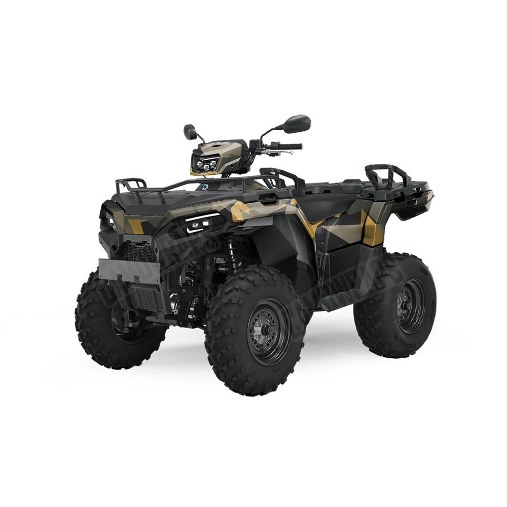 Shattered Militant Yellow Camo ATV Vinyl Wrap