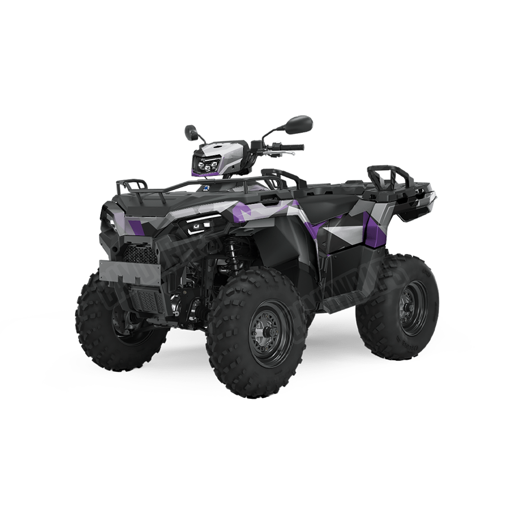 Shattered Purple Tiger Camo ATV Vinyl Wrap