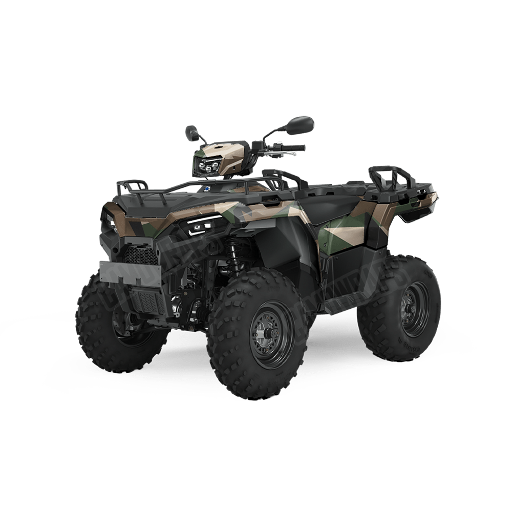 Shattered Woodland Camo ATV Vinyl Wrap