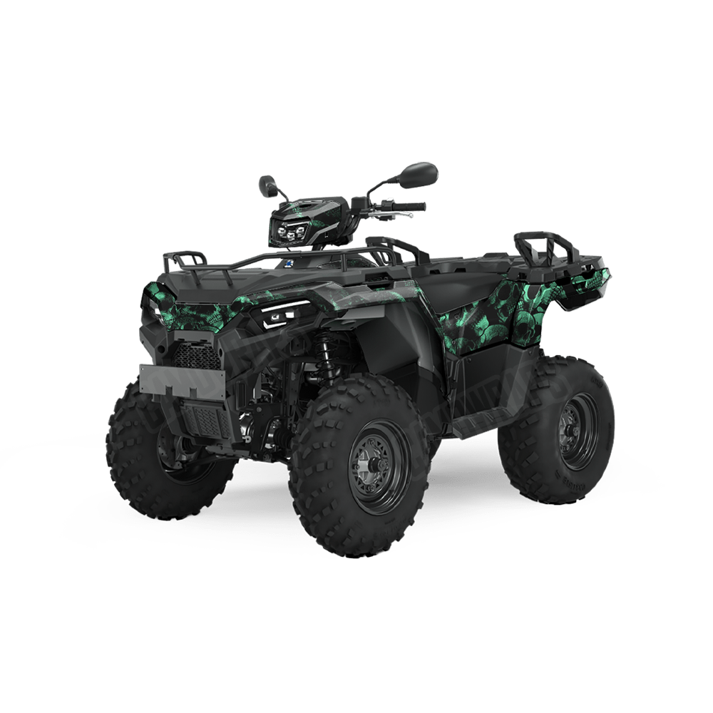 Skull Aquamarine ATV Wraps