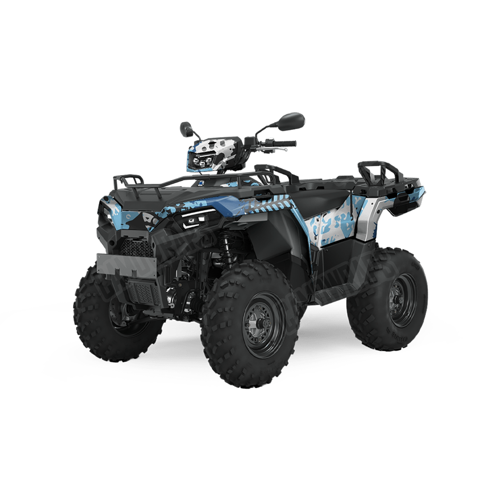Tire Splatter Baby Blue Camo ATV Vinyl Wrap