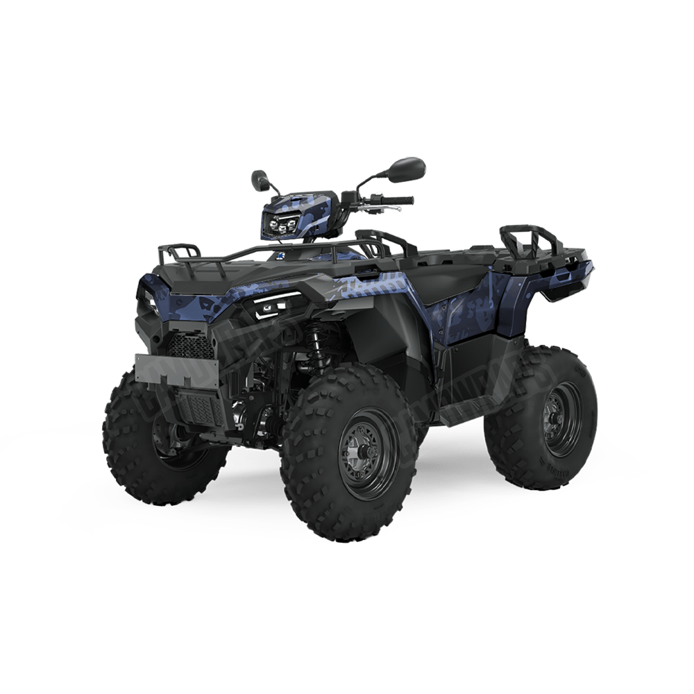 Tire Splatter Blue Midnight Camo ATV Vinyl Wrap