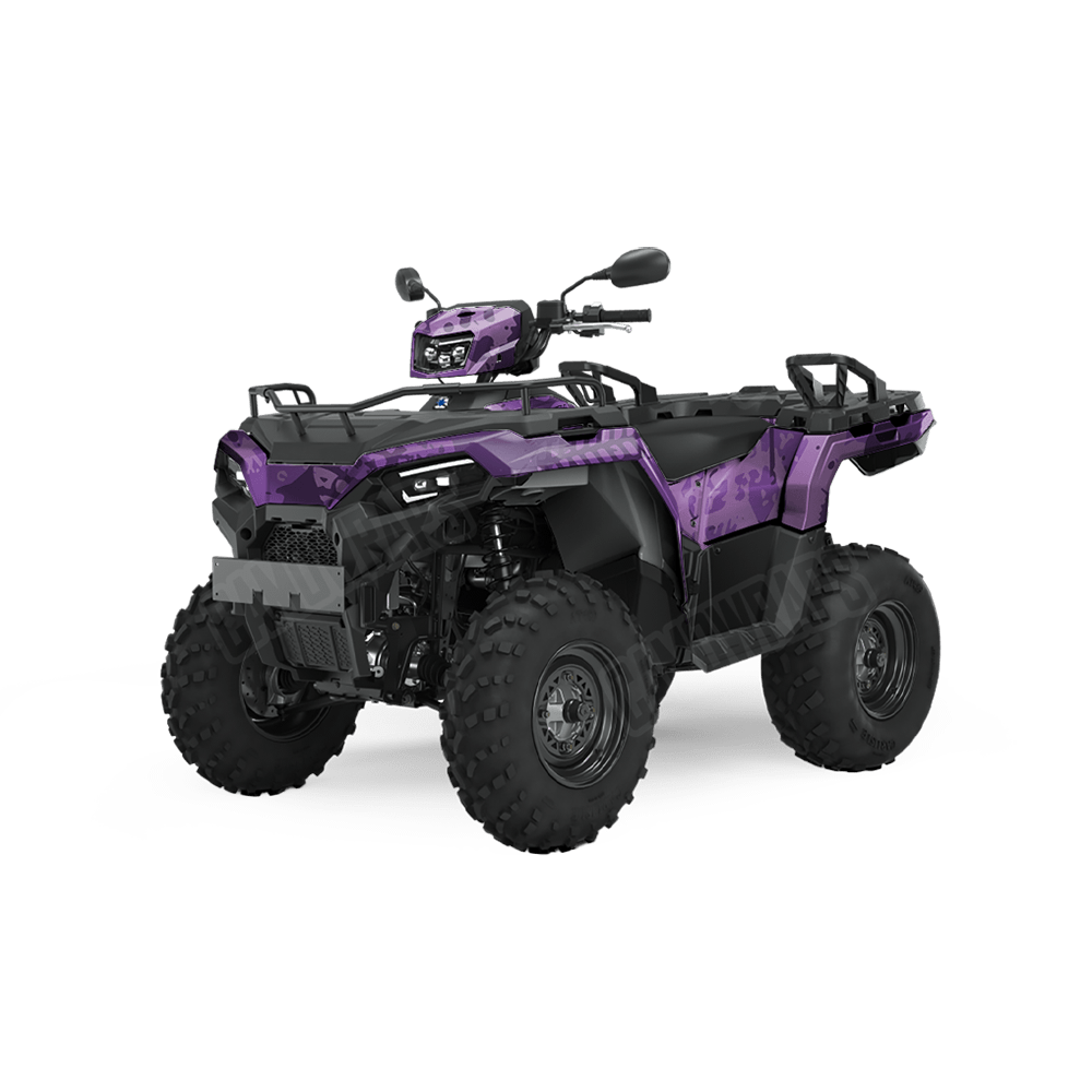 Tire Splatter Elite Purple Camo ATV Vinyl Wrap
