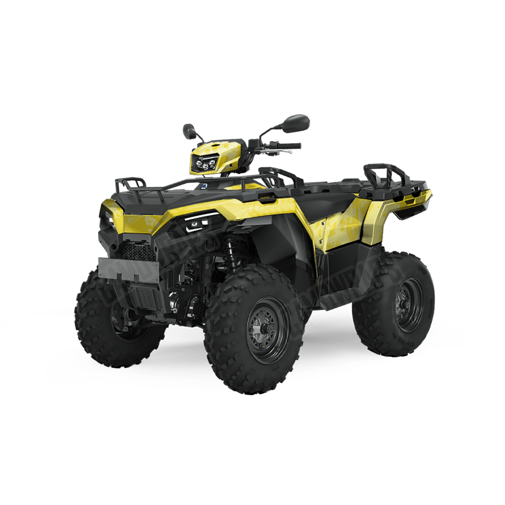 Tire Splatter Elite Yellow Camo ATV Vinyl Wrap