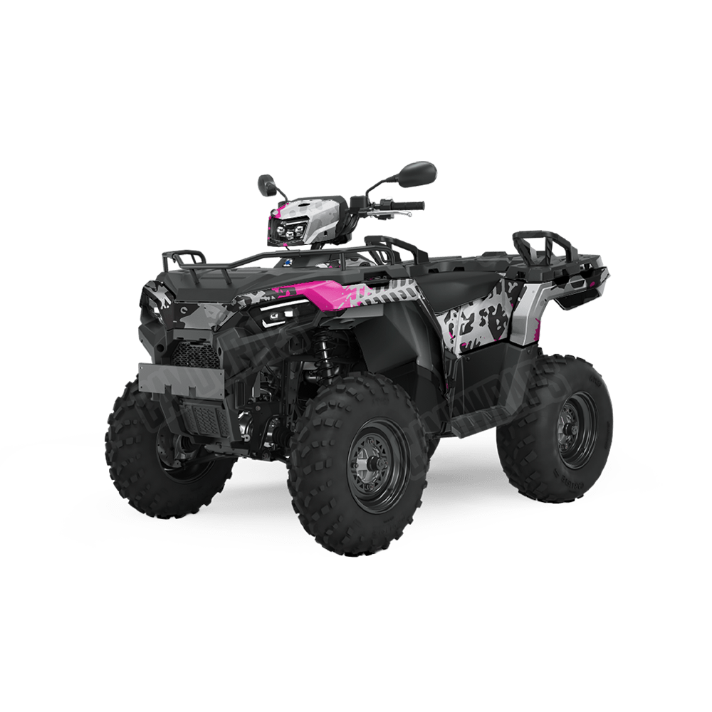 Tire Splatter Magenta Tiger Camo ATV Vinyl Wrap