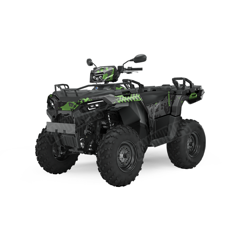 Tire Splatter Metro Green Camo ATV Vinyl Wrap