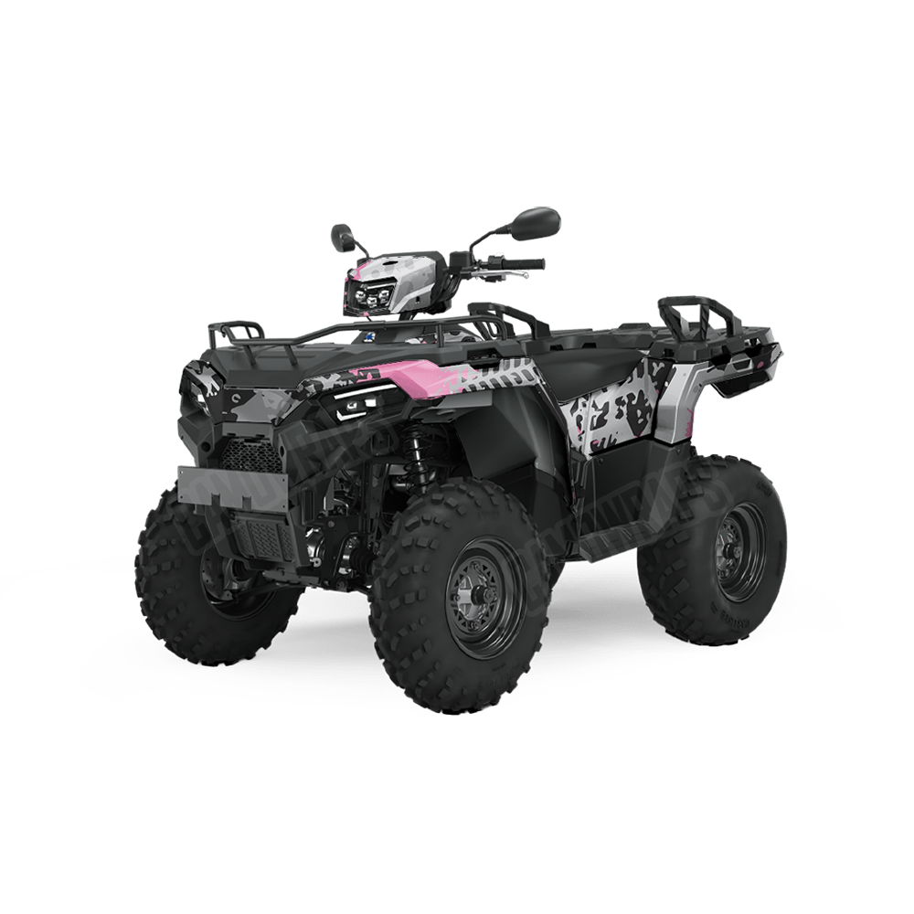 Tire Splatter Pink Tiger Camo ATV Vinyl Wrap