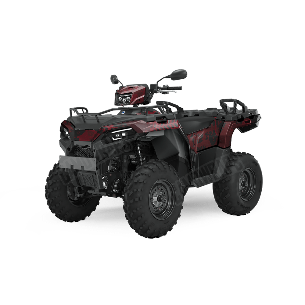 Tire Splatter Vampire Red Camo ATV Vinyl Wrap