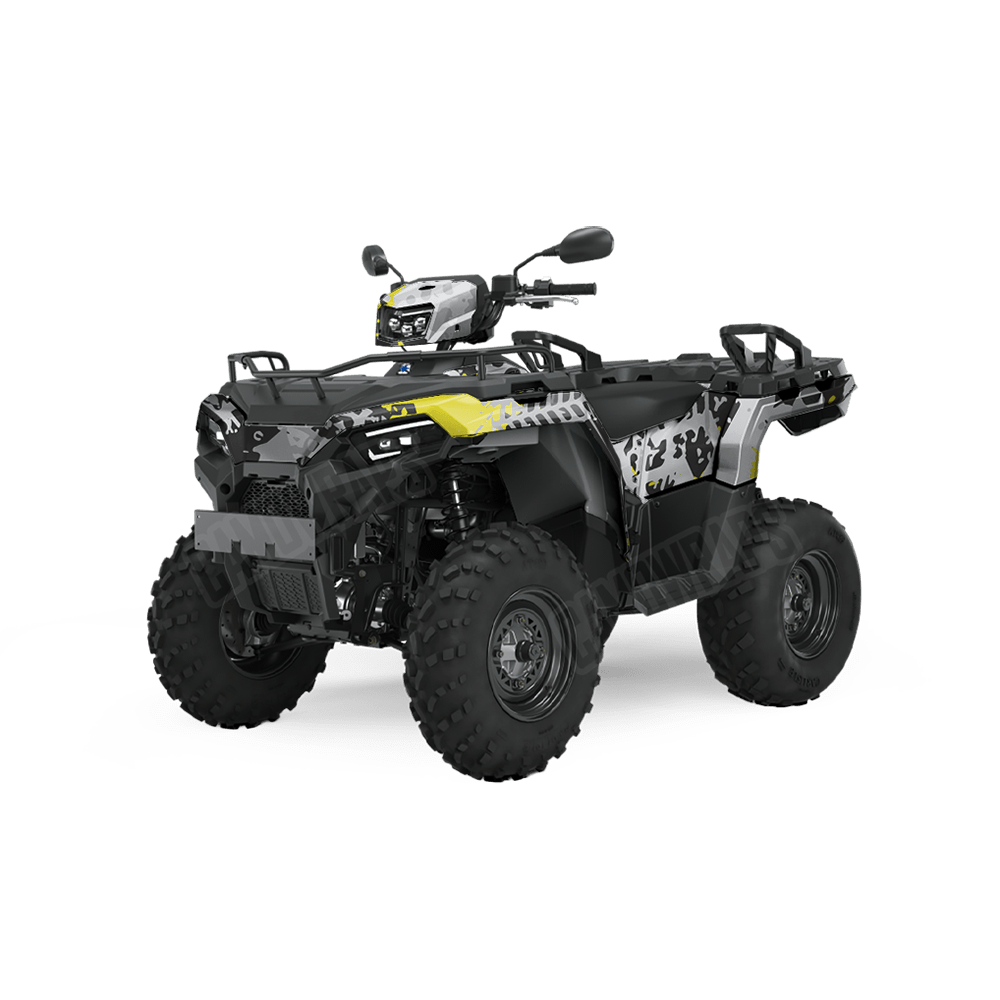 Tire Splatter Yellow Tiger Camo ATV Vinyl Wrap