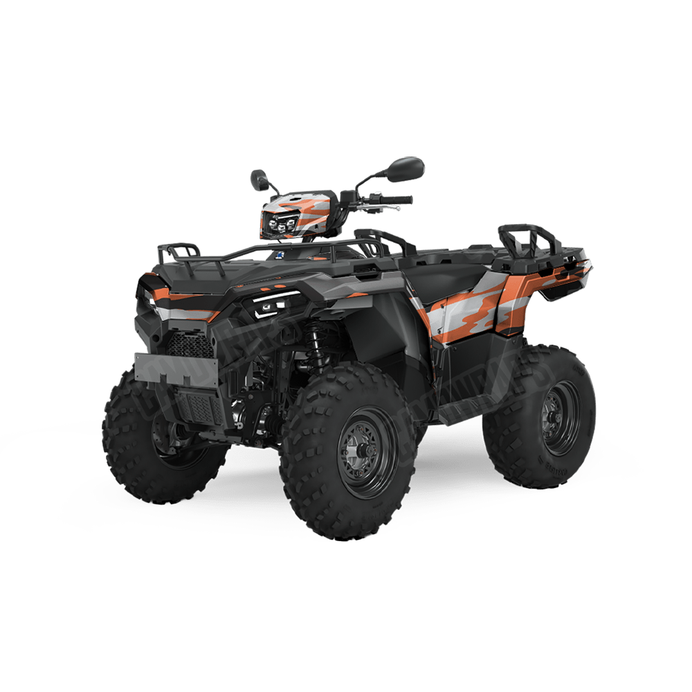 Treetop Orange Tiger Camo ATV Vinyl Wrap