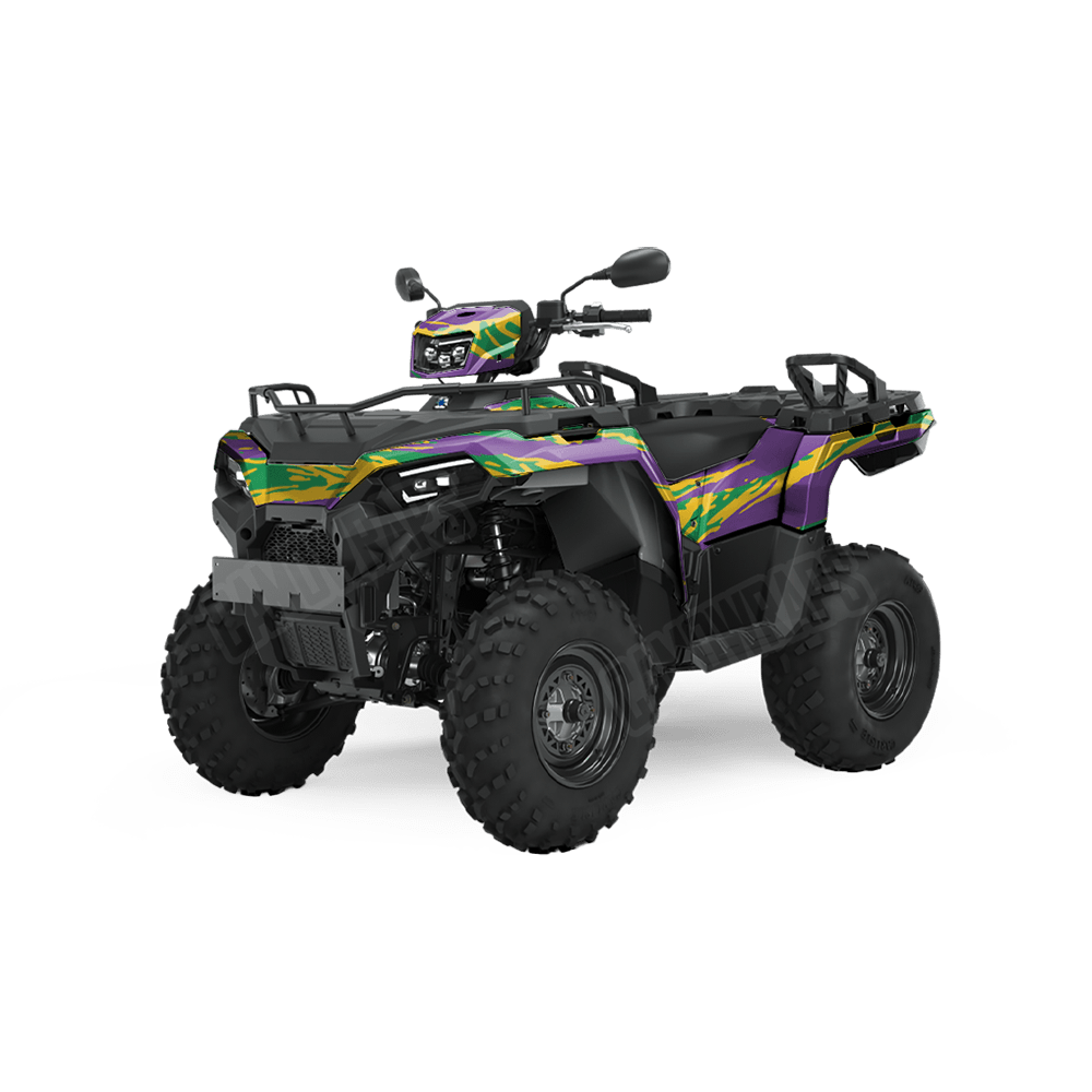 Vietnam Tiger Stripe Mardi Gras Camo ATV Vinyl Wrap