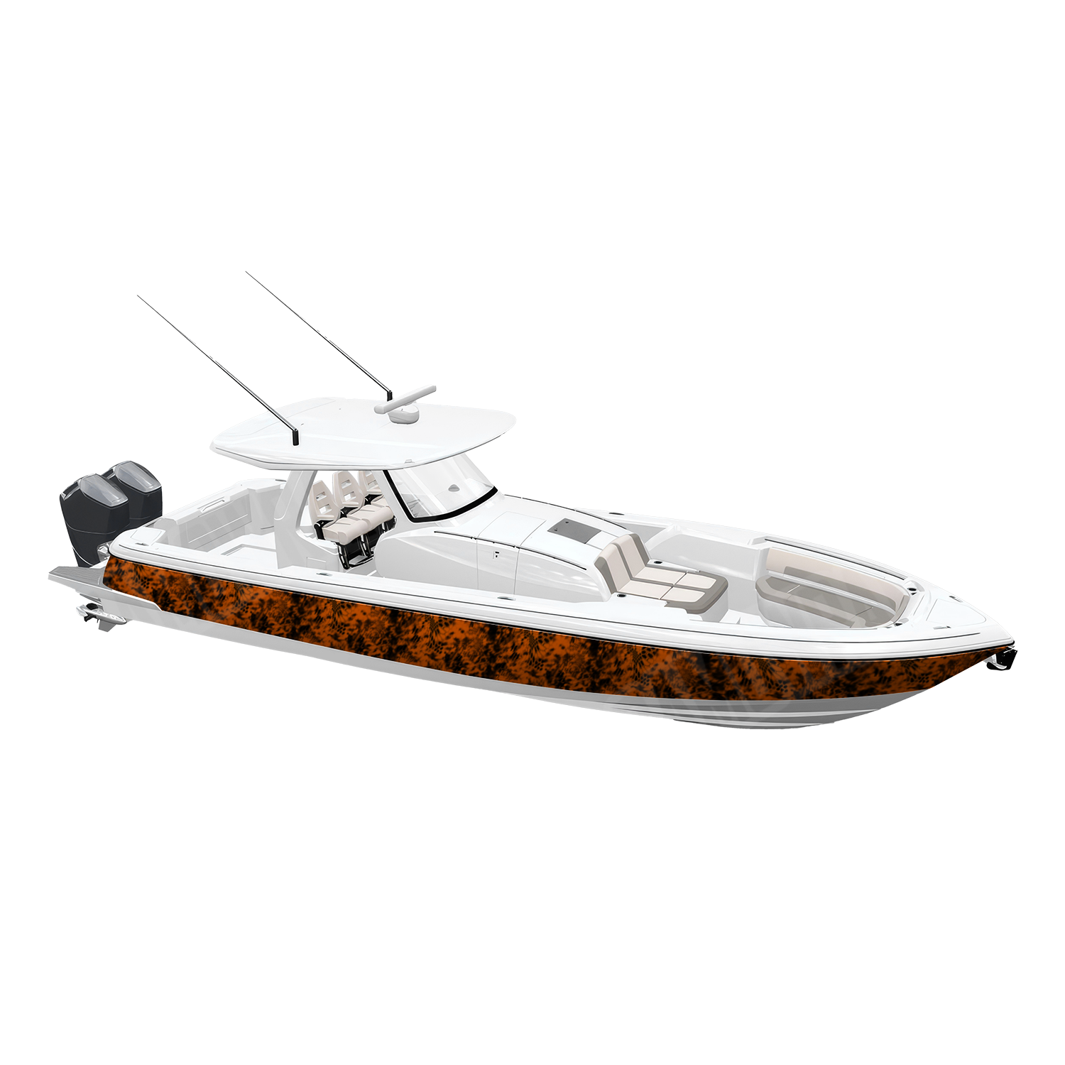 Kryptek Inferno Camo Boat Vinyl Wrap