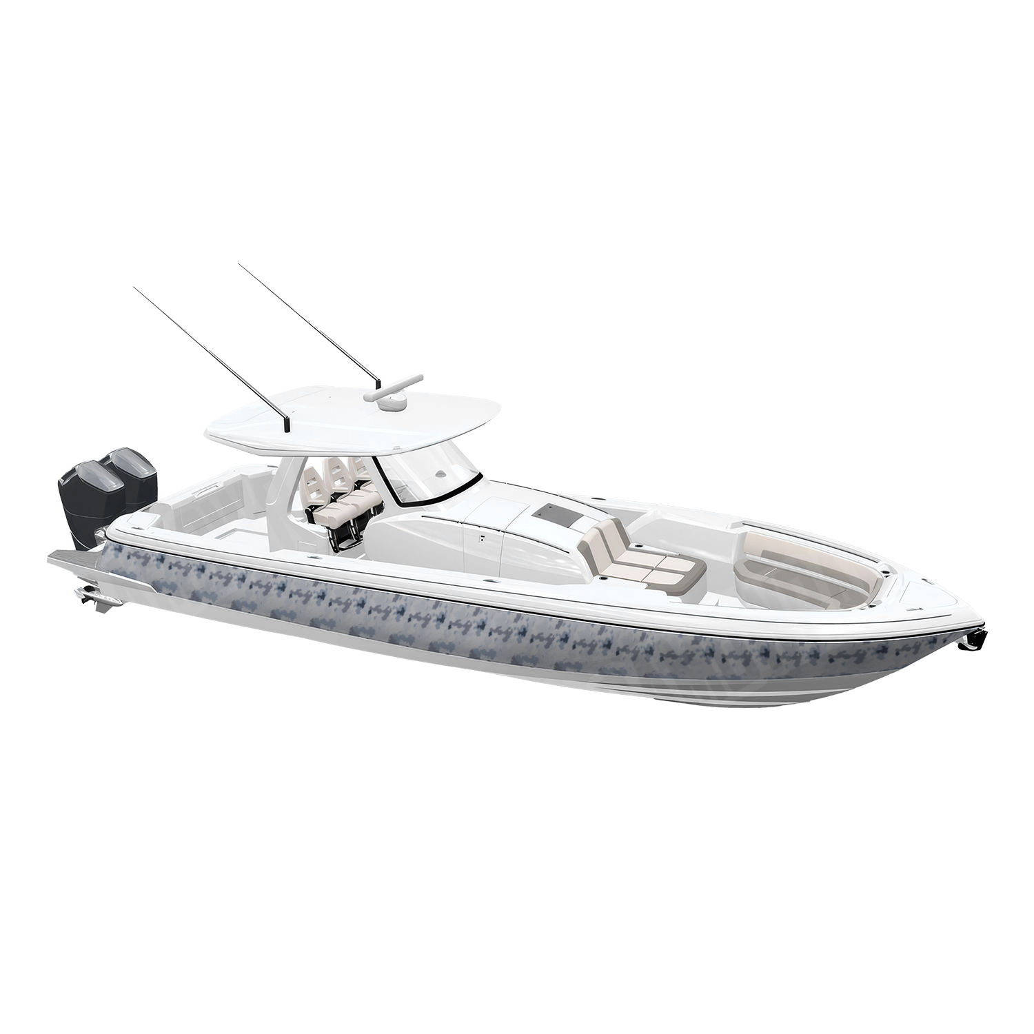 Nemesis Snow Tundra Camo Boat Vinyl Wrap