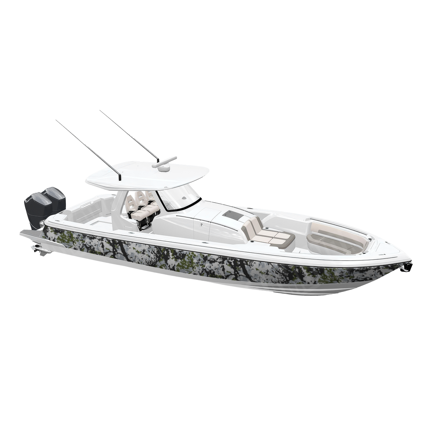 RELV X3 Timber Wolf Camo Boat Vinyl Wrap